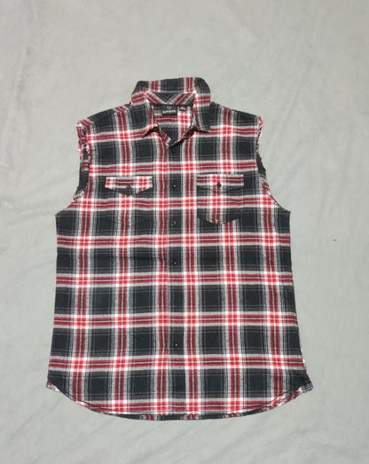 Burnside Men Cotton Red Vest Shirt L