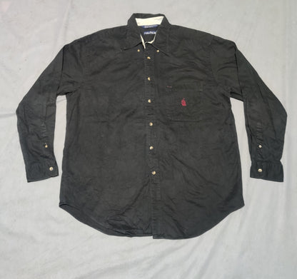 Nautica Men Cotton Black Shirt L