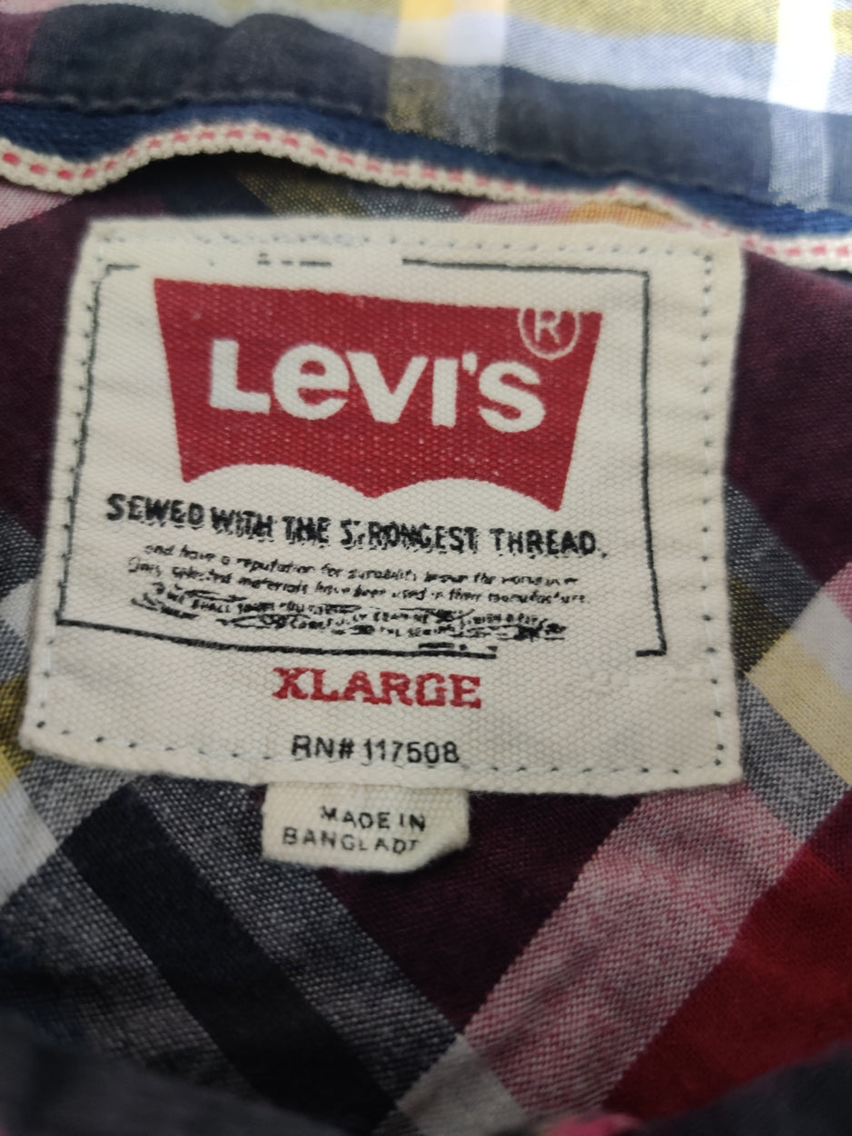 Levi's Men Cotton Red Shirt XL