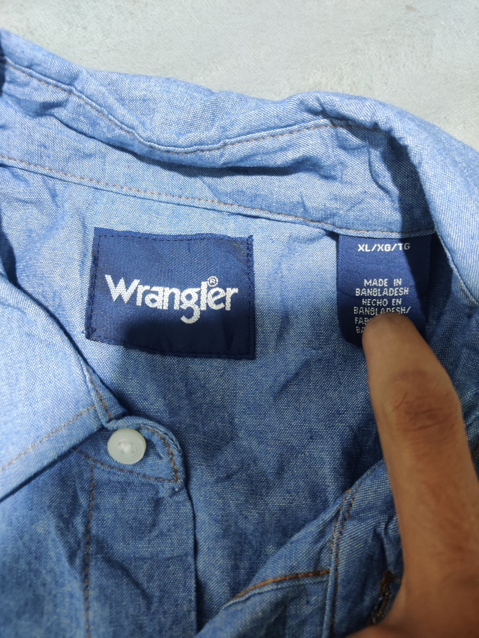 Wrangler Men Cotton Blue Shirt XL
