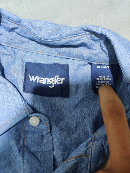 Wrangler Men Cotton Blue Shirt XL