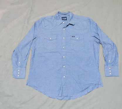 Wrangler Men Cotton Blue Shirt XL