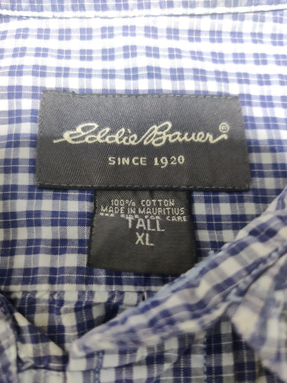 Eddie Bauer Men Cotton Blue Shirt XL