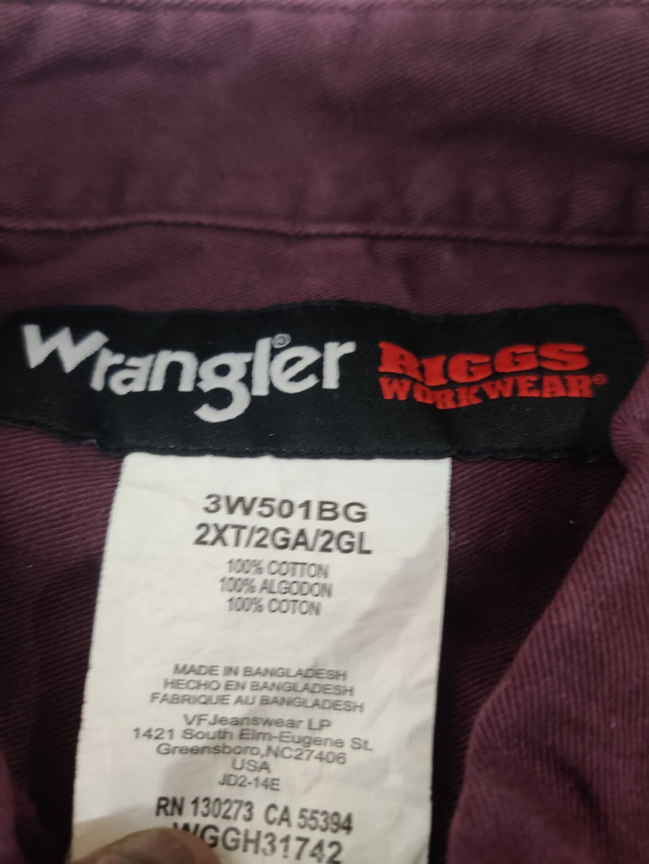 Wrangler Men Cotton Maroon Shirt 2XL