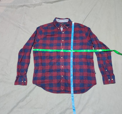 Nautica Men Cotton Maroon Shirt M