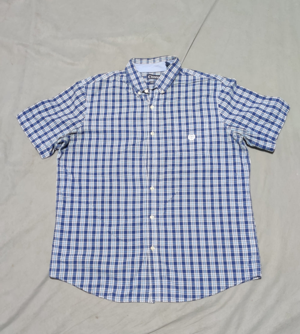 Chaps Men Cotton Blue Shirt XL
