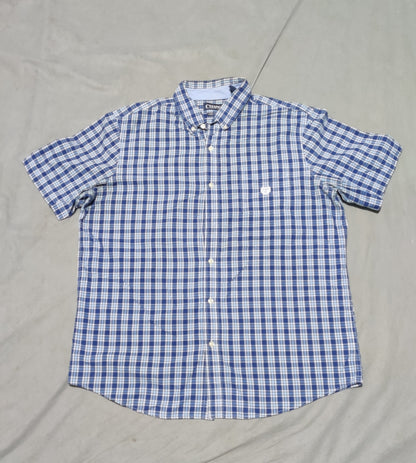 Chaps Men Cotton Blue Shirt XL