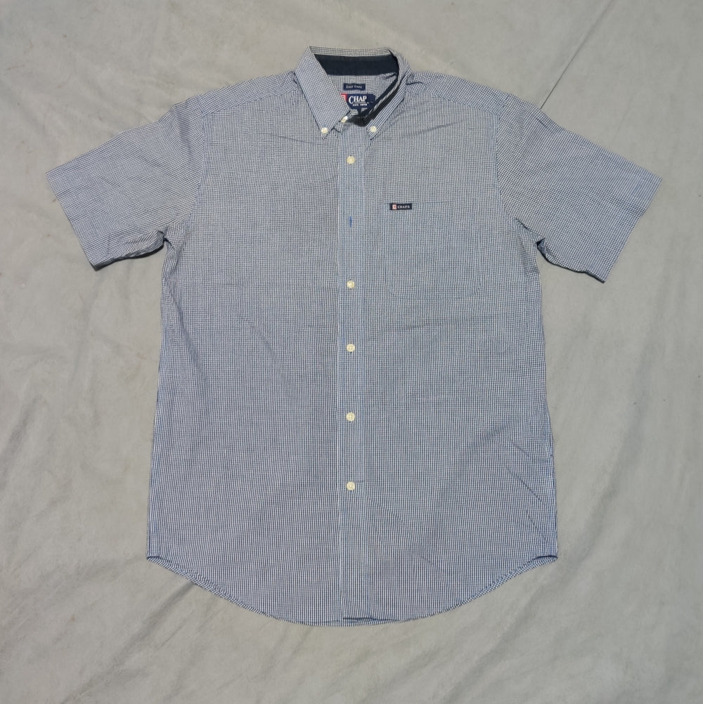 Chaps Men Cotton Blue Shirt S