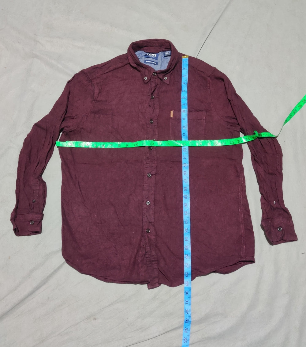 Chaps Men Cotton Maroon Shirt L