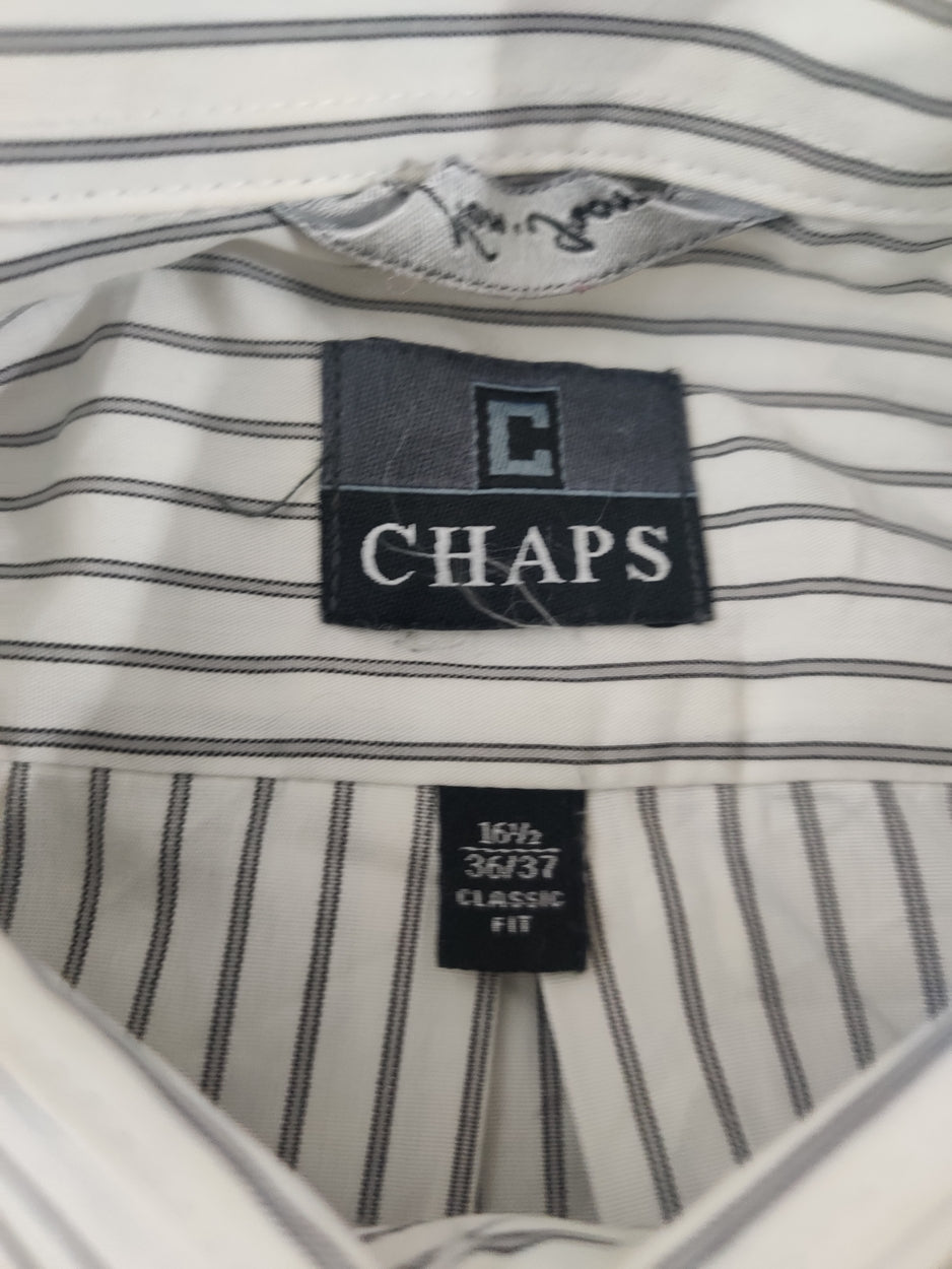 Chaps Men Cotton Blue Shirt L