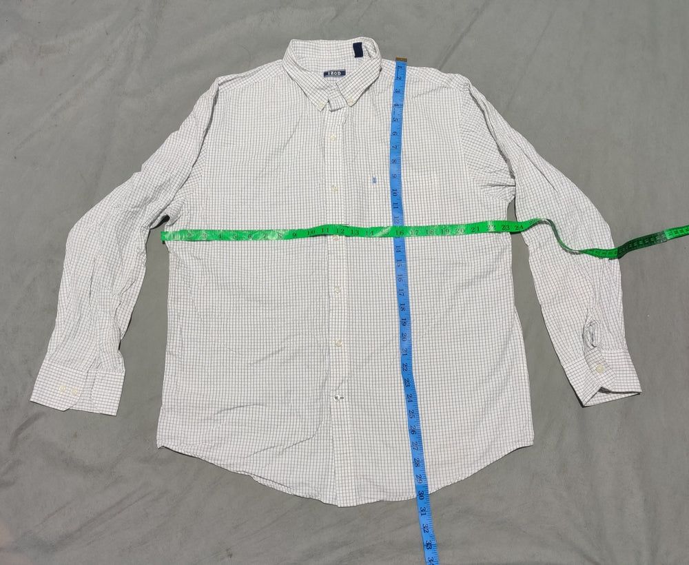 Izod Men Cotton Blue Shirt L