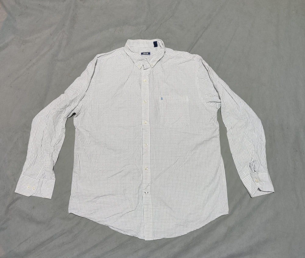 Izod Men Cotton Blue Shirt L