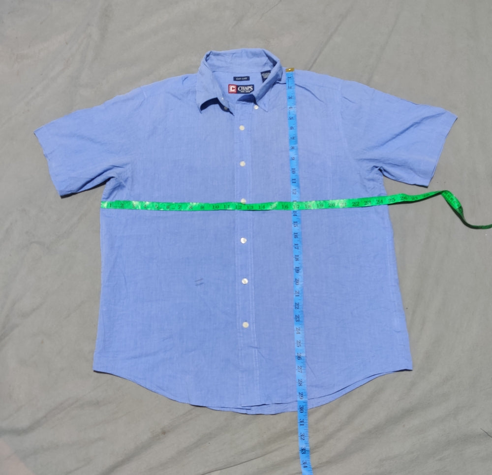 Chaps Men Cotton Blue Shirt L