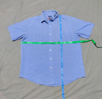 Chaps Men Cotton Blue Shirt L