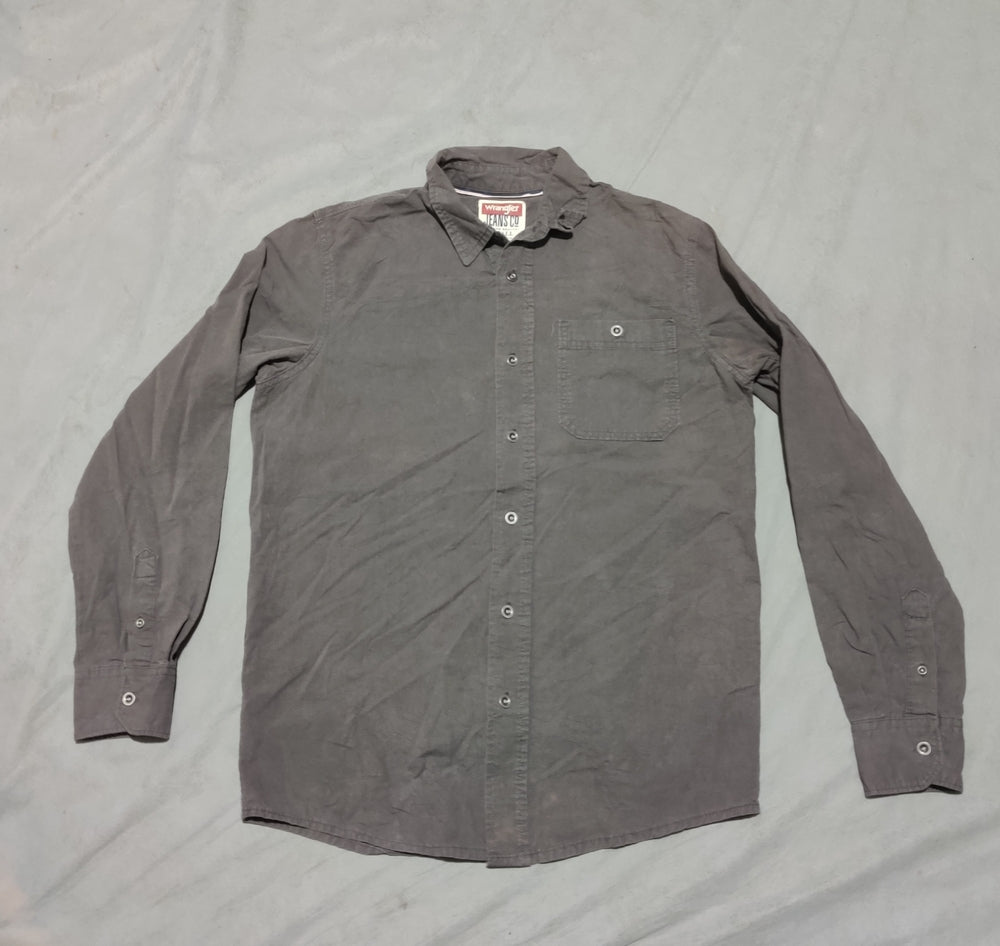 Wrangler Men Cotton Gray Shirt S