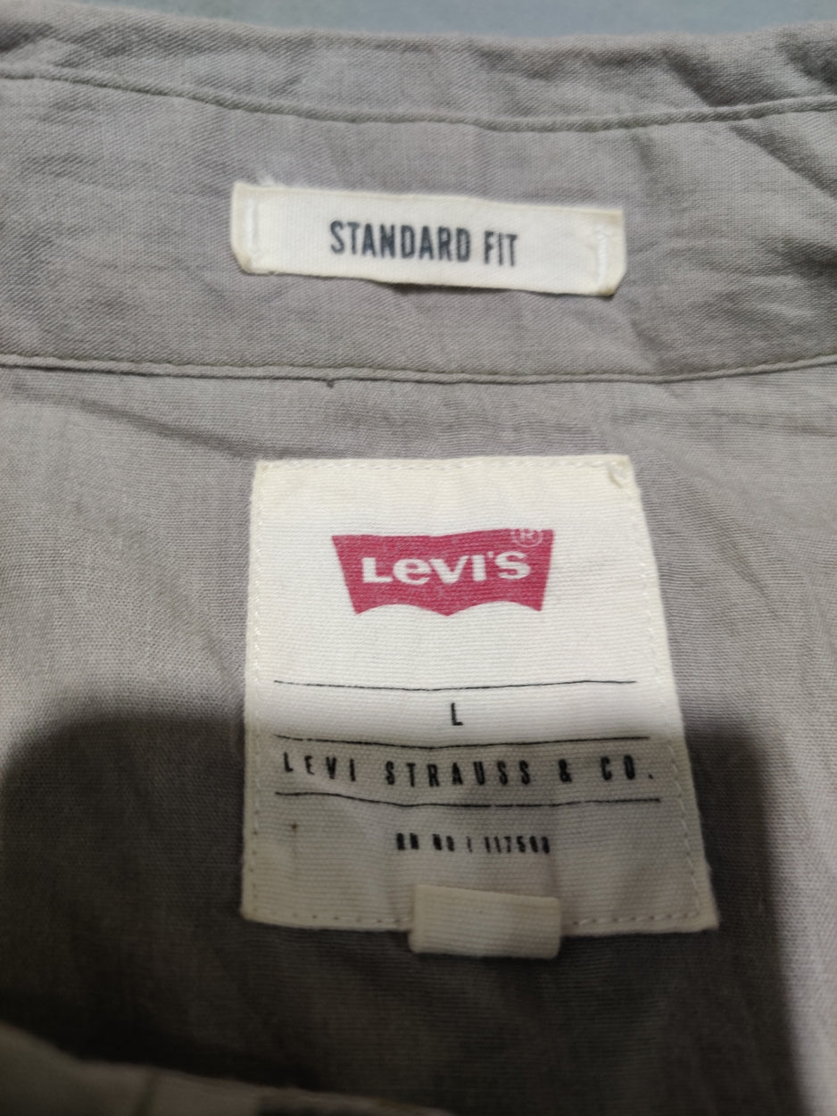 Levi's Men Cotton Gray Shirt L