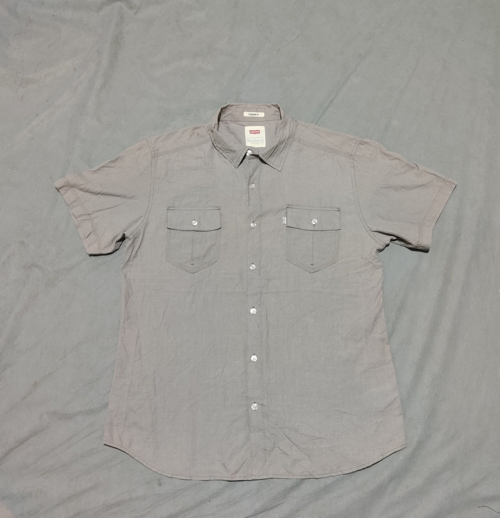 Levi's Men Cotton Gray Shirt L