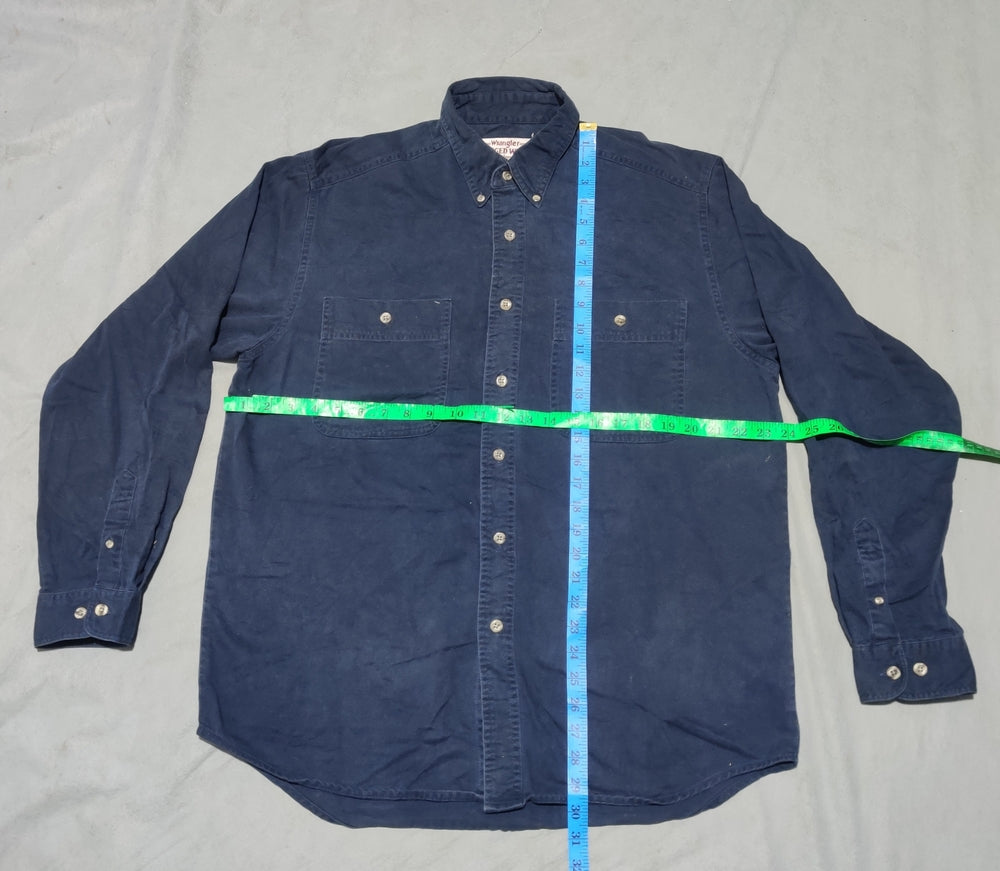 Wrangler Men Cotton Blue Shirt L