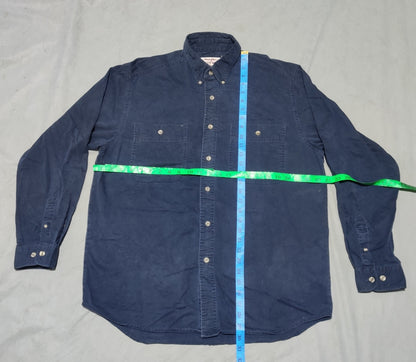 Wrangler Men Cotton Blue Shirt L