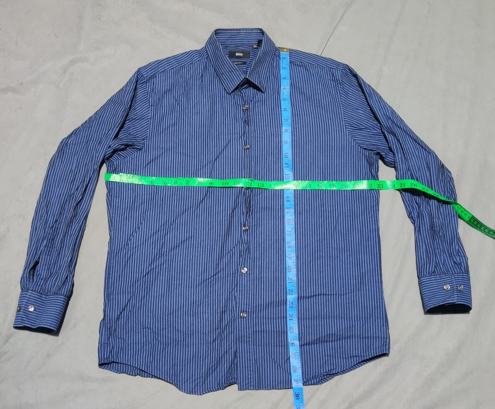 Hugo Boss Men Cotton Blue Shirt L