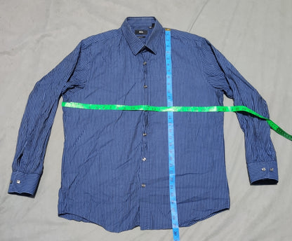 Hugo Boss Men Cotton Blue Shirt L