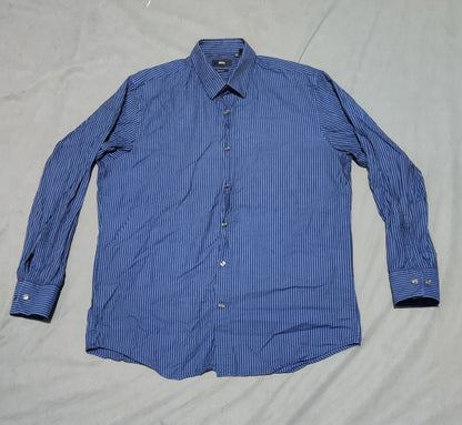 Hugo Boss Men Cotton Blue Shirt L