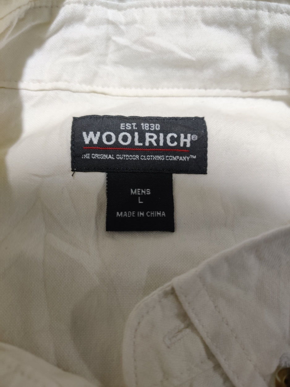 Wool Rich Men Cotton Cream Shirt L