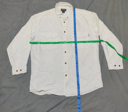 Wool Rich Men Cotton Cream Shirt L