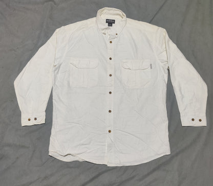 Wool Rich Men Cotton Cream Shirt L