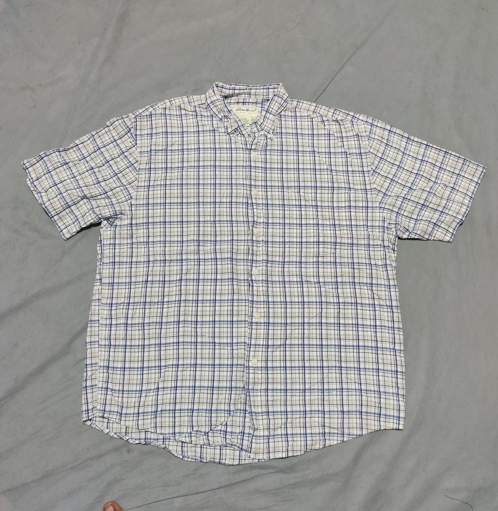 Eddie Bauer Men Cotton Blue Shirt L