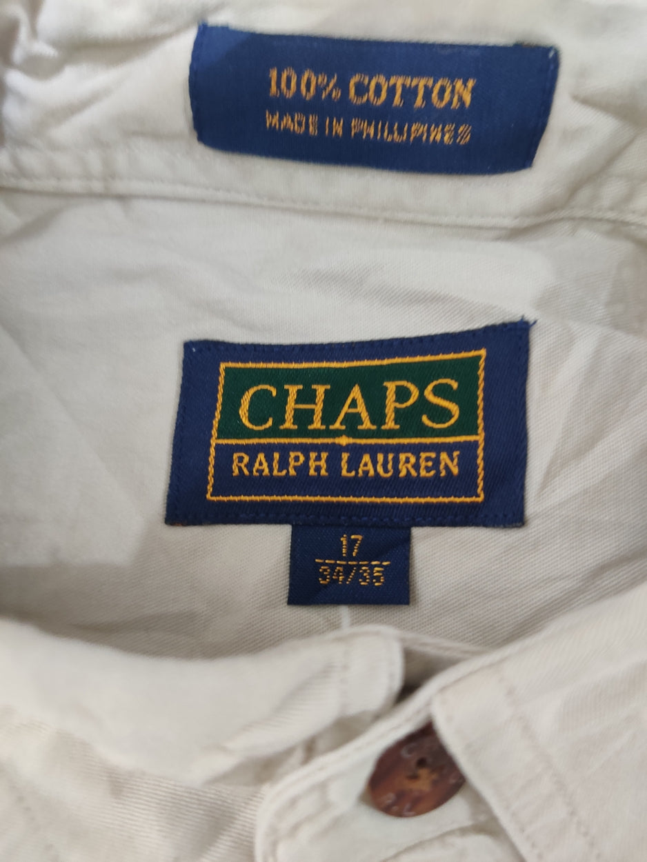 Chaps Men Cotton Cream Shirt XL