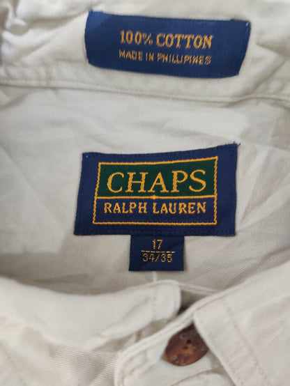 Chaps Men Cotton Cream Shirt XL