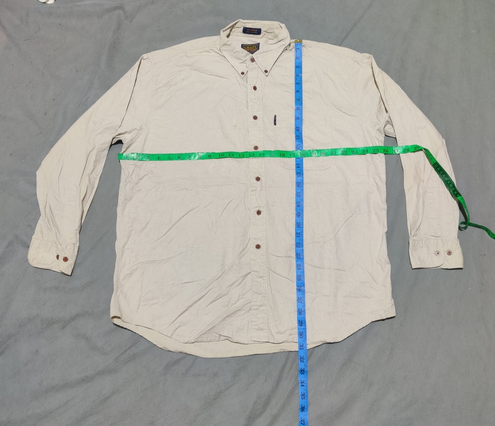 Chaps Men Cotton Cream Shirt XL