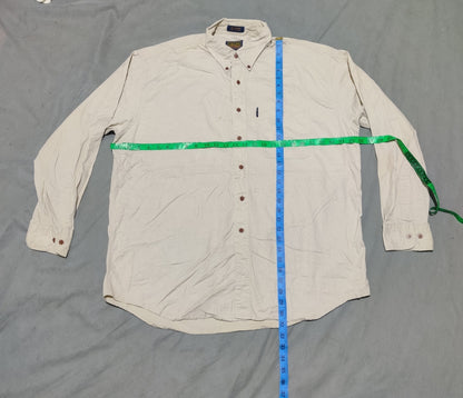 Chaps Men Cotton Cream Shirt XL