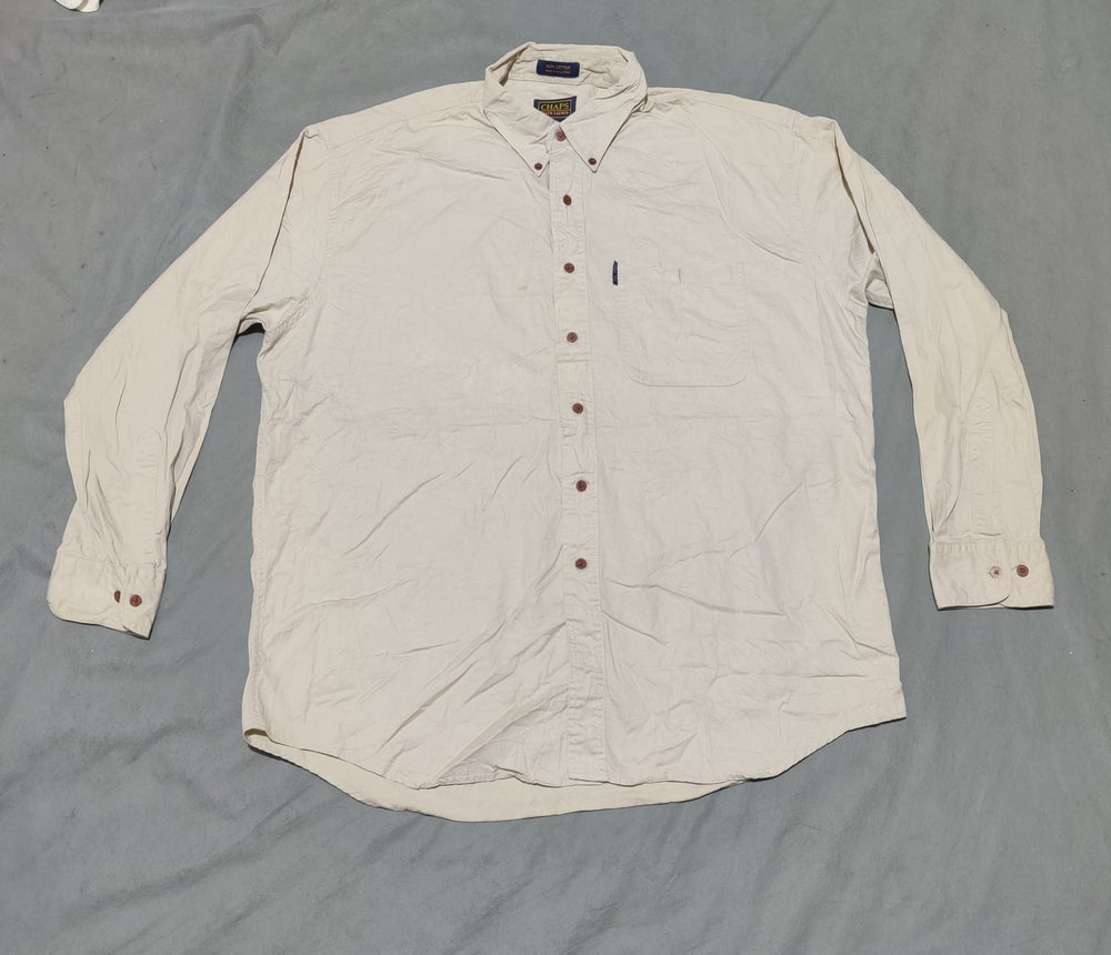 Chaps Men Cotton Cream Shirt XL