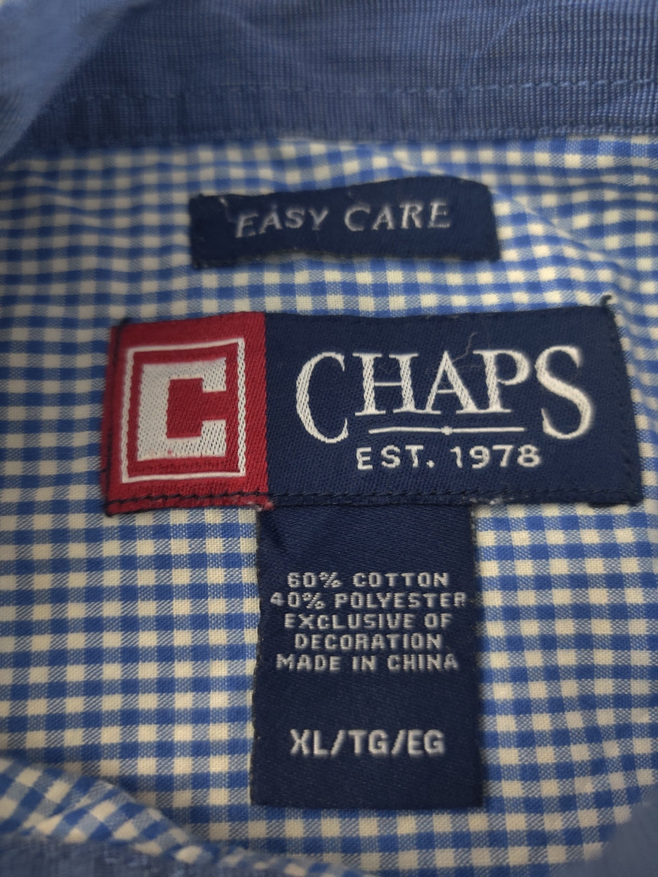 Chaps Men Cotton Blue Shirt XL