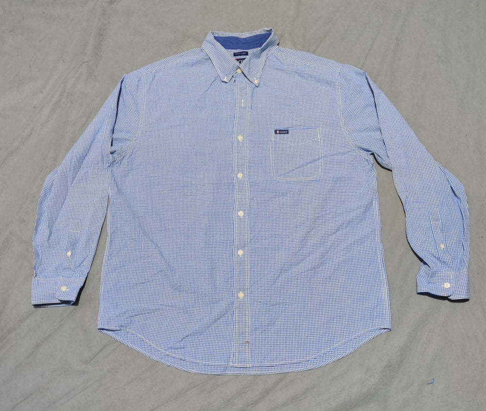Chaps Men Cotton Blue Shirt XL