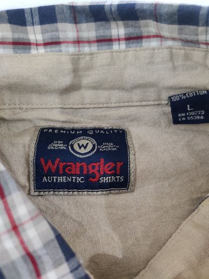 Wrangler Men Cotton Gray Shirt L