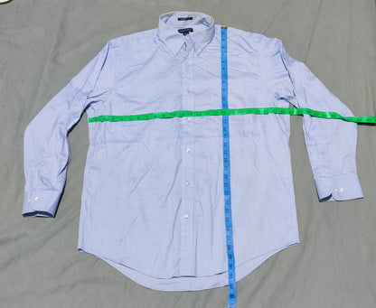 Land's End Men Cotton Blue Shirt L