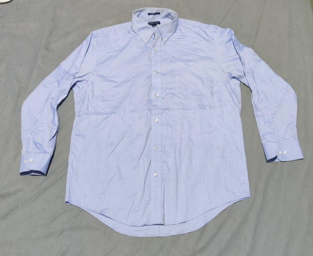Land's End Men Cotton Blue Shirt L
