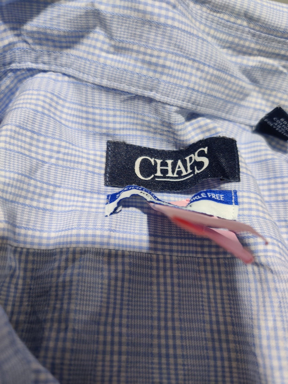 Chaps Men Cotton Blue Shirt L