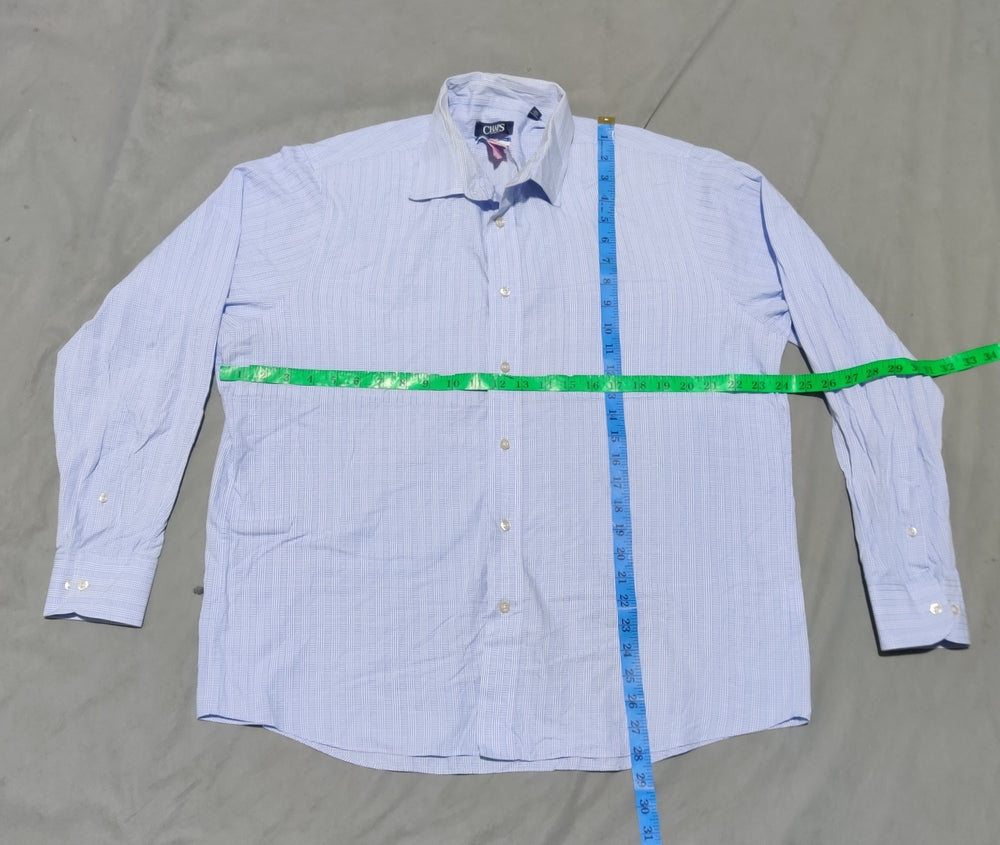 Chaps Men Cotton Blue Shirt L