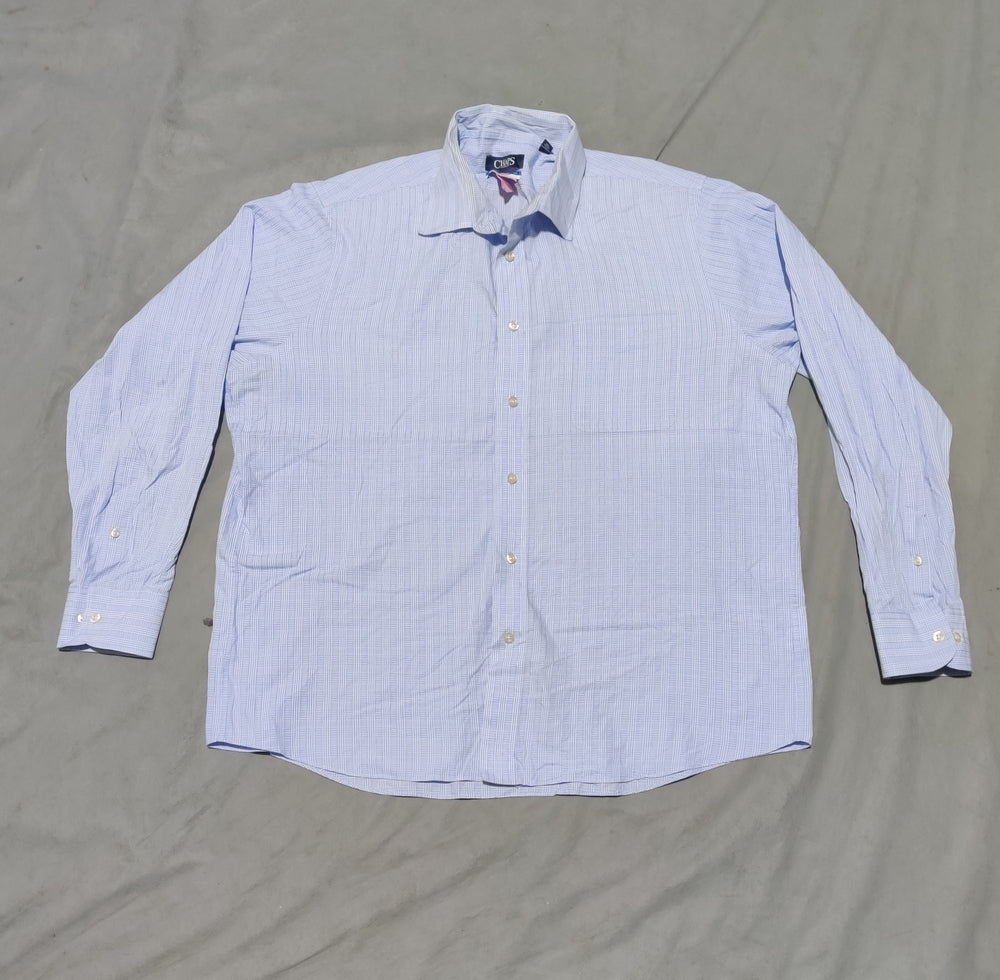 Chaps Men Cotton Blue Shirt L
