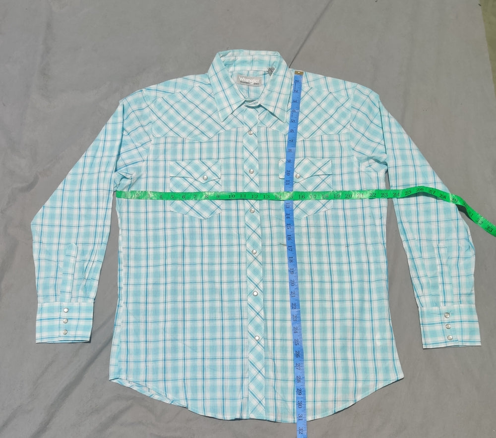 Wrangler Men Cotton Blue Shirt L