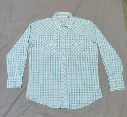 Wrangler Men Cotton Blue Shirt L