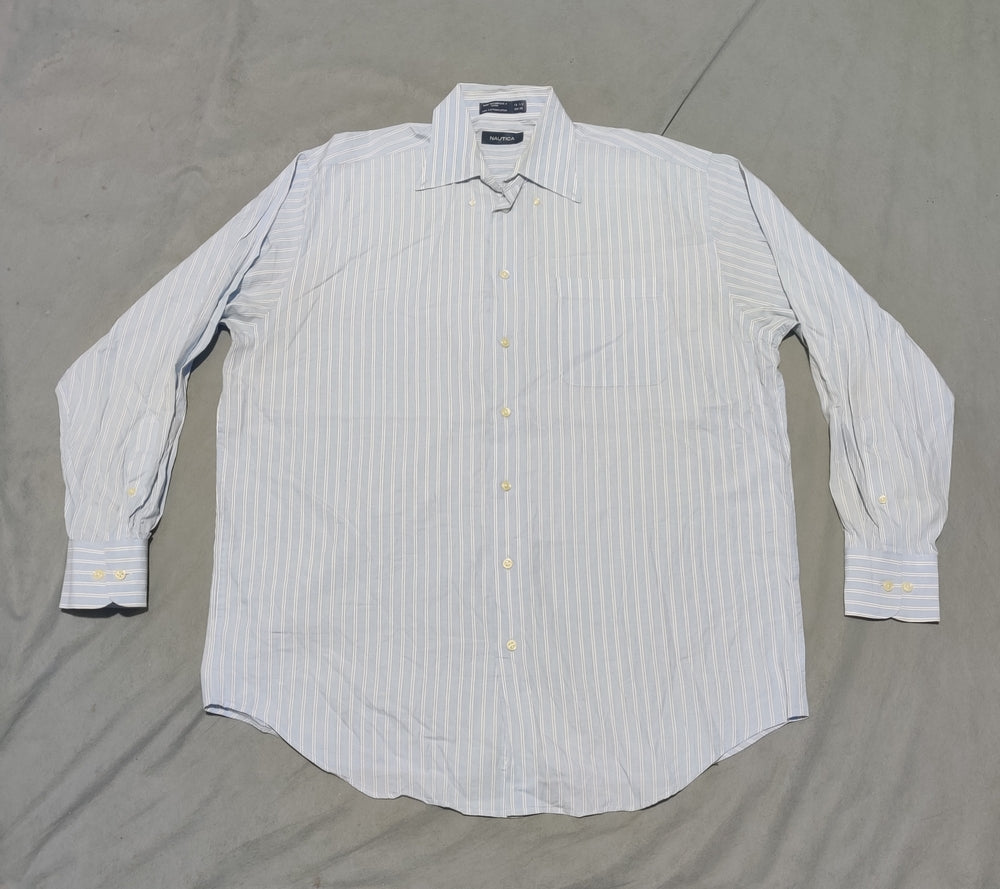 Nautica  Men Cotton Blue Shirt L