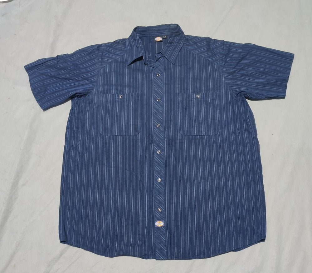 Dickies Men Cotton Blue Shirt XL