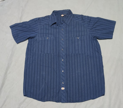 Dickies Men Cotton Blue Shirt XL