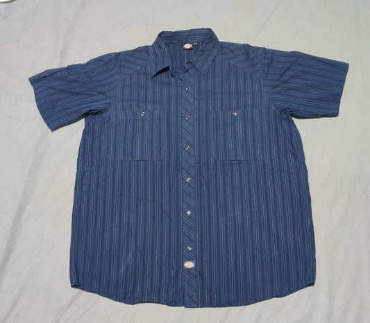Dickies Men Cotton Blue Shirt XL