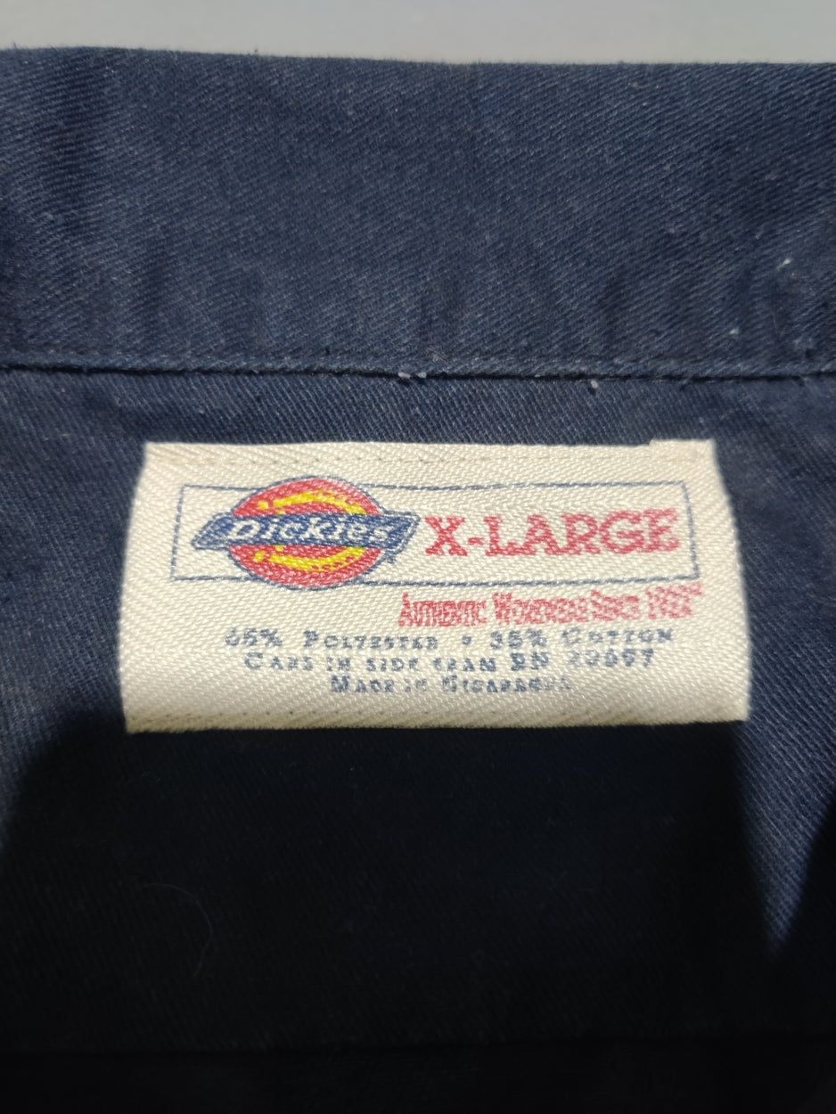 Dickies Men Cotton Blue Shirt XL